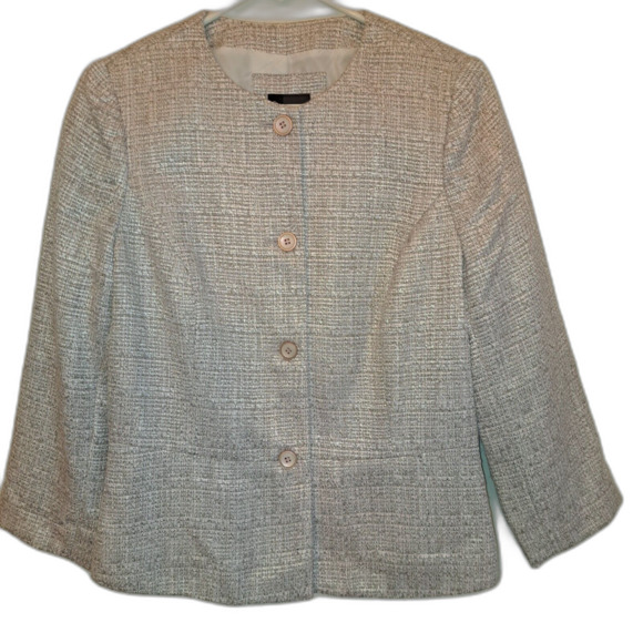 The Limited Blazer Women's Size Medium Tweed‎ Peplum Herringbone Jacket New - Picture 1 of 7